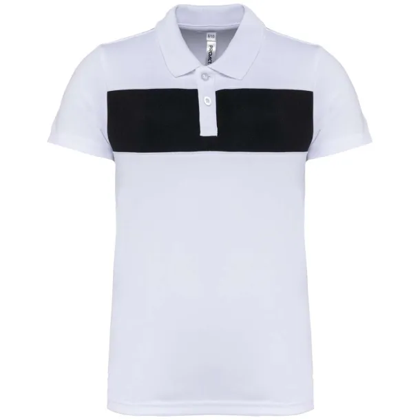  KIDS' SHORT SLEEVE POLO SHIRT - Proact White Black