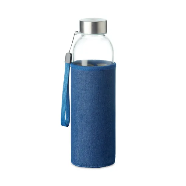 UTAH DENIM 500 ml glass bottle with pouch Blue