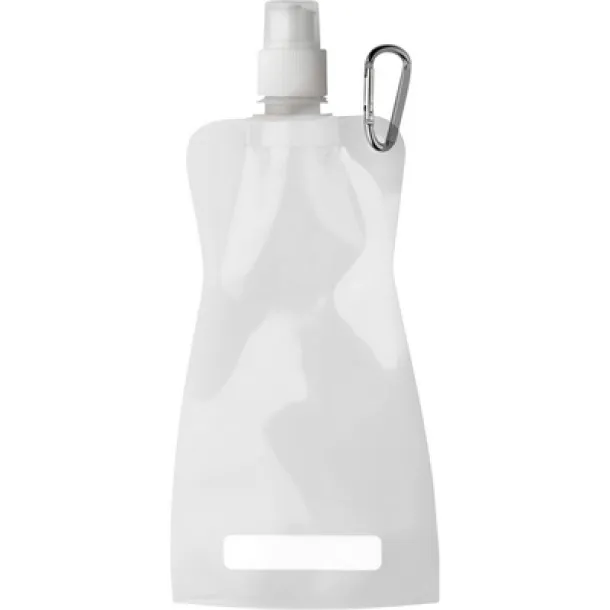  Foldable sports bottle 420 ml with carabiner white