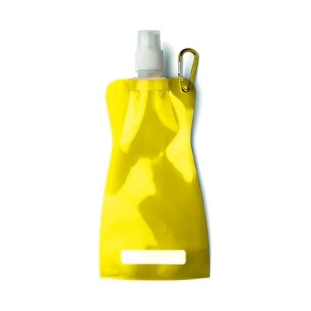  Foldable sports bottle 420 ml with carabiner yellow