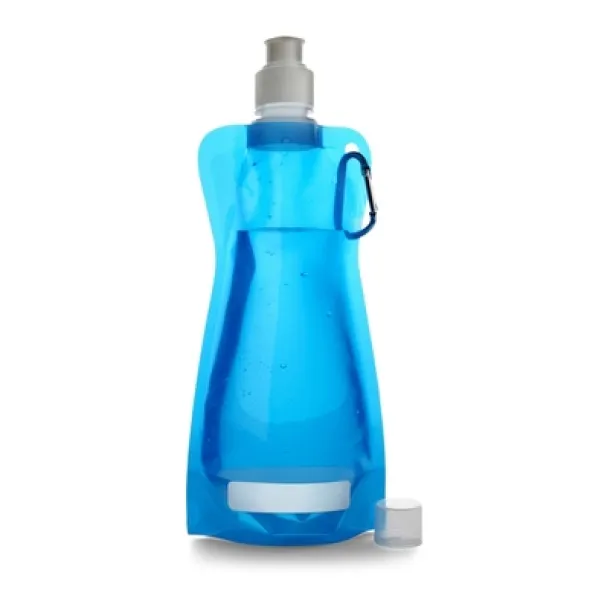  Foldable sports bottle 420 ml with carabiner blue