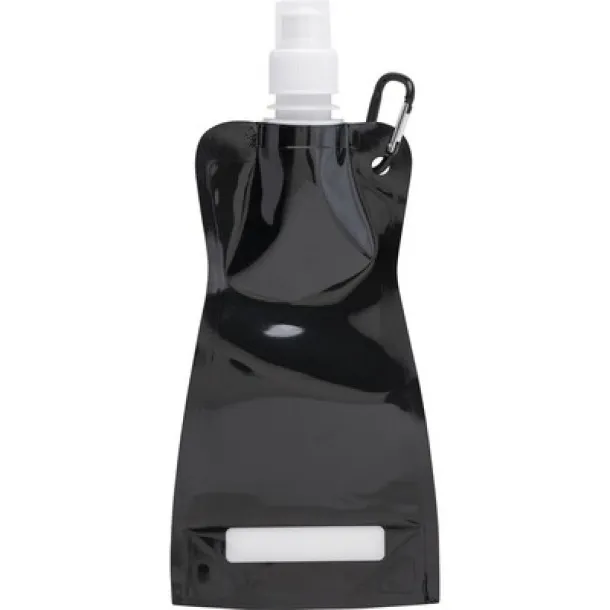  Foldable sports bottle 420 ml with carabiner black