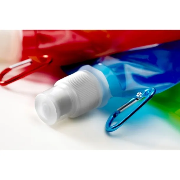  Foldable sports bottle 420 ml with carabiner Srebrna