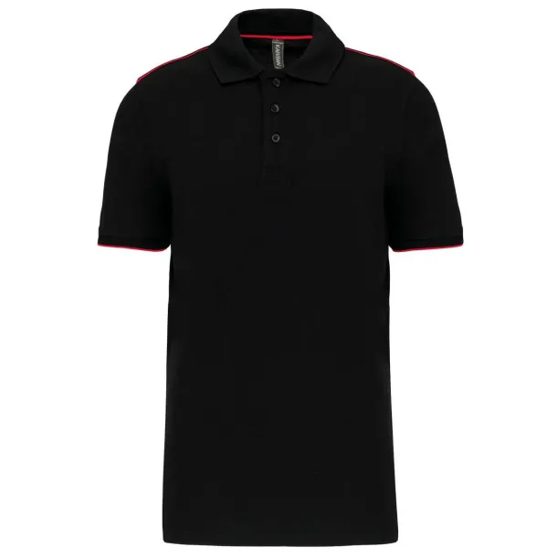  MEN'S SHORT-SLEEVED CONTRASTING DAYTODAY POLO SHIRT - Designed To Work Black Red