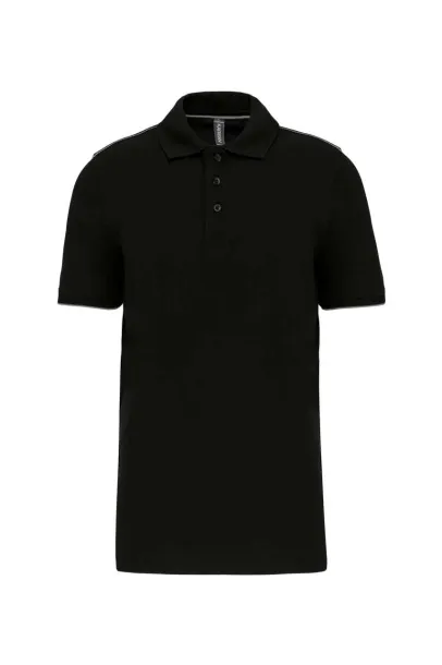  MEN'S SHORT-SLEEVED CONTRASTING DAYTODAY POLO SHIRT - Designed To Work Black Light Grey