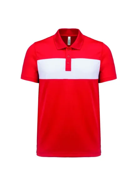  ADULT SHORT-SLEEVED POLO-SHIRT - Proact Sporty Red White