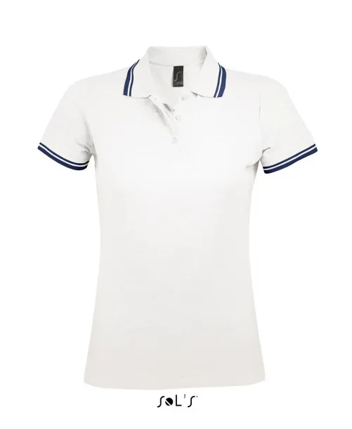 Pasadena WOMEN - POLO SHIRT - SOL'S White Navy