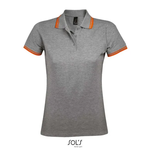 Pasadena WOMEN - POLO SHIRT - SOL'S Grey Melange Orange