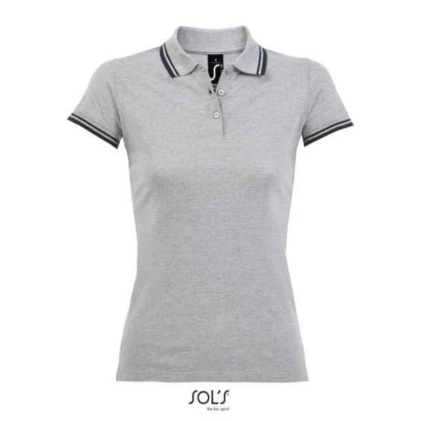 Pasadena WOMEN - POLO SHIRT - SOL'S Grey Melange French Navy