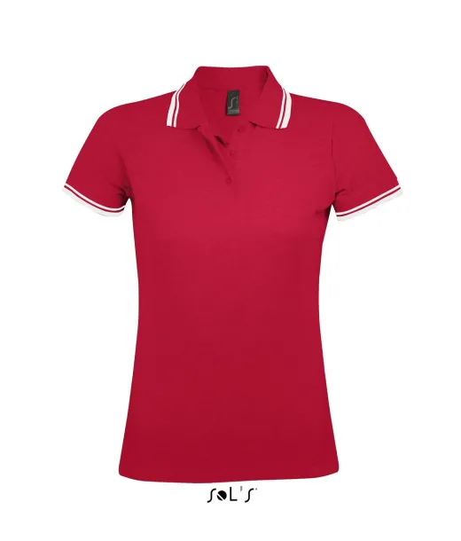 Pasadena Ženska polo majica, 200 g/m2 - SOL'S Crvena Bijela