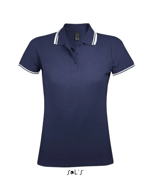 Pasadena Ženska polo majica, 200 g/m2 - SOL'S French Navy Bijela