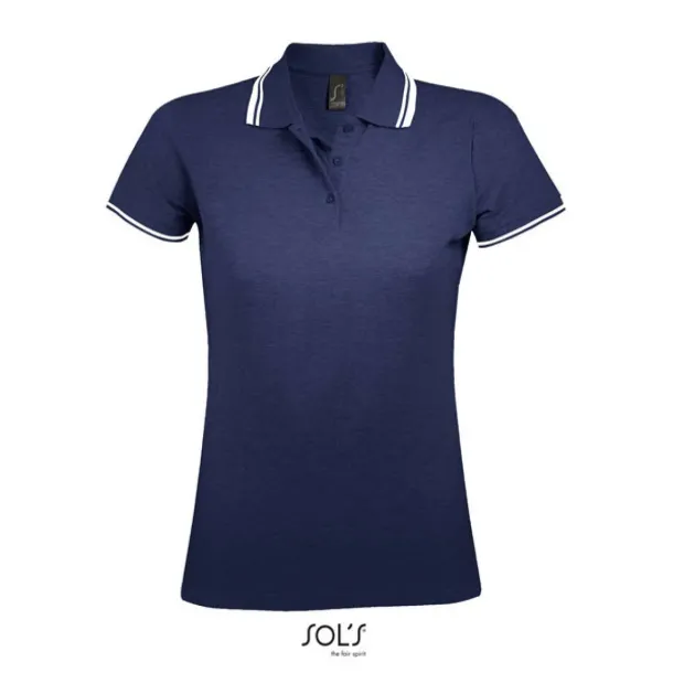 Pasadena Ženska polo majica, 200 g/m2 - SOL'S French Navy Bijela