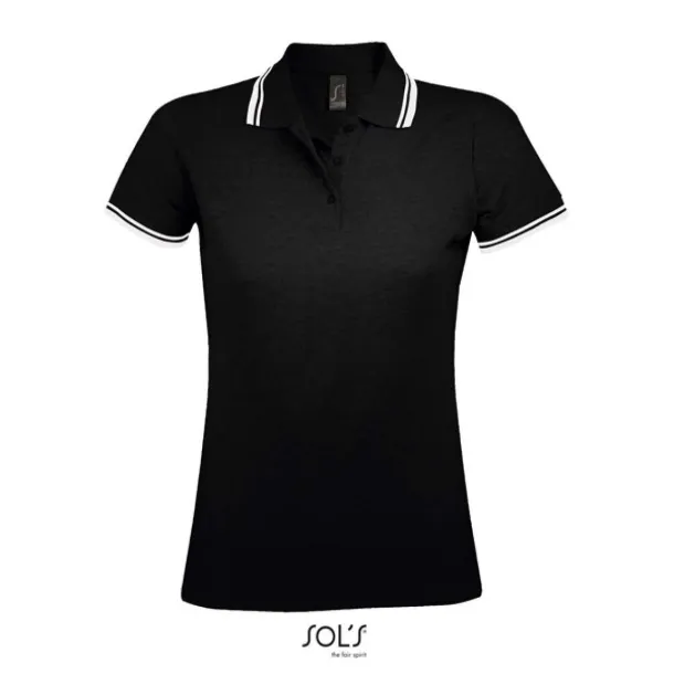 Pasadena Ženska polo majica, 200 g/m2 - SOL'S Crna Bijela