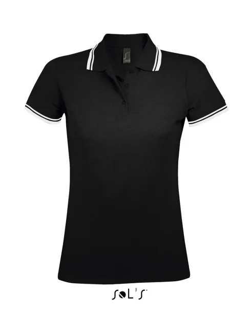 Pasadena Ženska polo majica, 200 g/m2 - SOL'S Crna Bijela