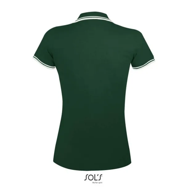 Pasadena Ženska polo majica, 200 g/m2 - SOL'S Šumski zelena Bijela