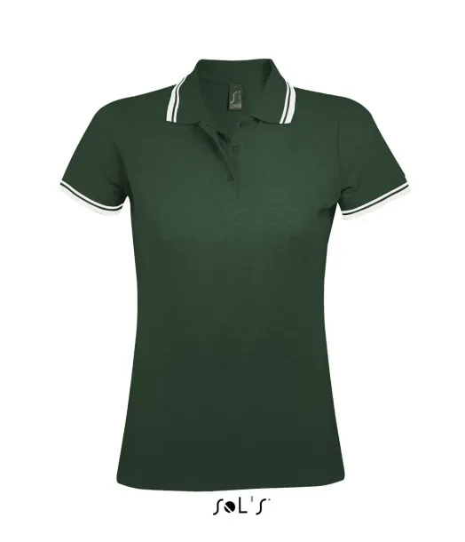 Pasadena Ženska polo majica, 200 g/m2 - SOL'S Šumski zelena Bijela