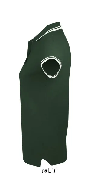 Pasadena Ženska polo majica - SOL'S Šumski zelena Bijela