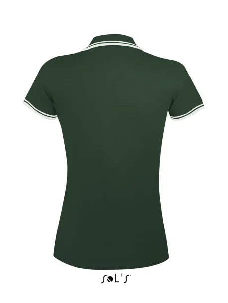 Pasadena WOMEN - POLO SHIRT - SOL'S Šumski zelena White