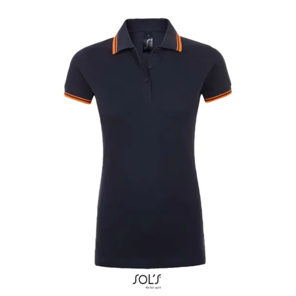 Pasadena Ženska polo majica, 200 g/m2 - SOL'S French Navy Neon Orange