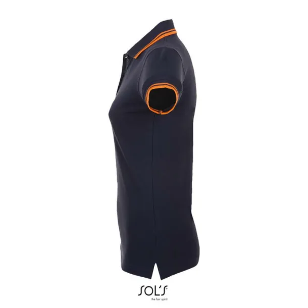 Pasadena Ženska polo majica, 200 g/m2 - SOL'S French Navy Neon Orange