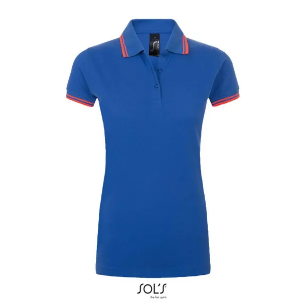 Pasadena Ženska polo majica, 200 g/m2 - SOL'S Kraljevski plava Neon Coral