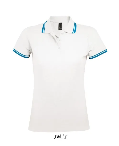 Pasadena WOMEN - POLO SHIRT - SOL'S White Aqua