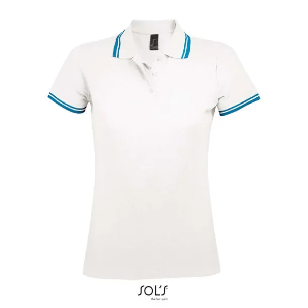 Pasadena WOMEN - POLO SHIRT - SOL'S White Aqua