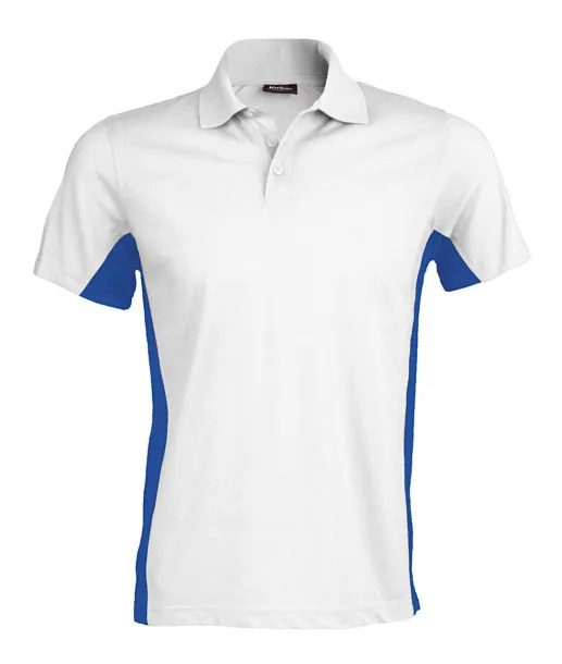 FLAG SHORT-SLEEVED TWO-TONE POLO SHIRT - Kariban White Royal blue