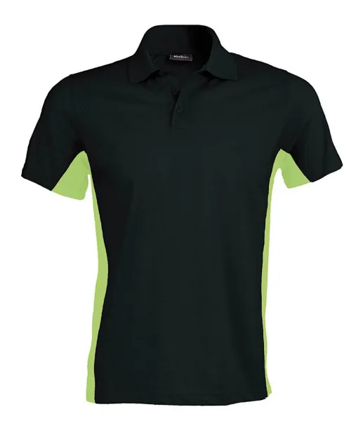 FLAG SHORT-SLEEVED TWO-TONE POLO SHIRT - Kariban Black Lime