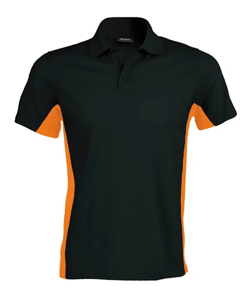 FLAG SHORT-SLEEVED TWO-TONE POLO SHIRT - Kariban Black Orange