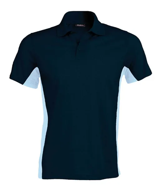 FLAG SHORT-SLEEVED TWO-TONE POLO SHIRT - Kariban Navy Sky blue