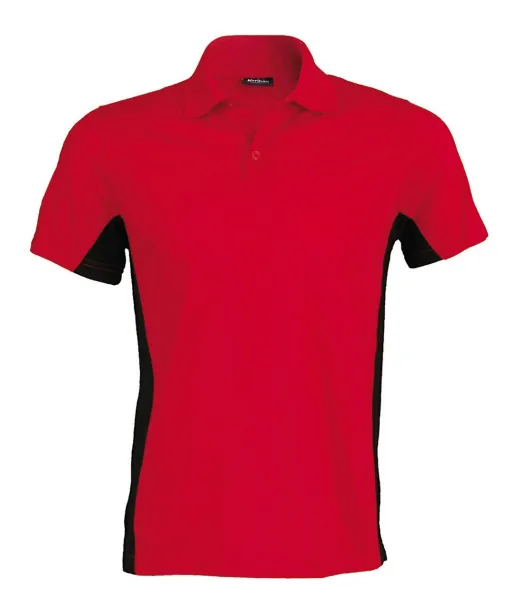 FLAG SHORT-SLEEVED TWO-TONE POLO SHIRT - Kariban Red Black