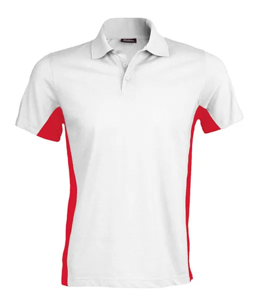 FLAG SHORT-SLEEVED TWO-TONE POLO SHIRT - Kariban White Red