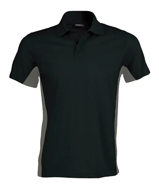 FLAG SHORT-SLEEVED TWO-TONE POLO SHIRT - Kariban Black Slate Grey