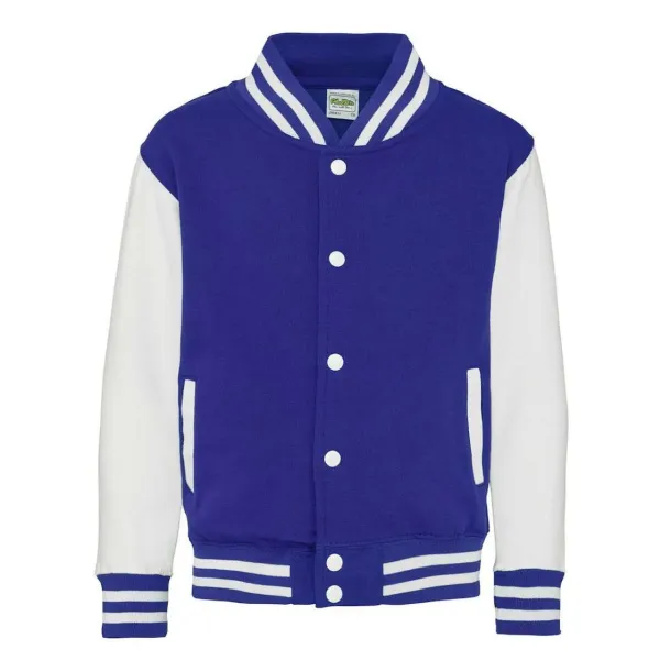  KIDS VARSITY JACKET - Just Hoods Royal blue White