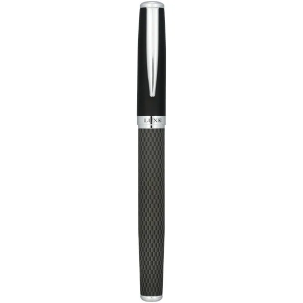 Carbon duo pen gift set with pouch - Luxe Solid black