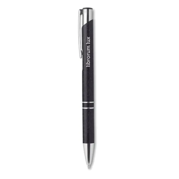 BERN PECAS Wheat-Straw/ABS push type pen Black