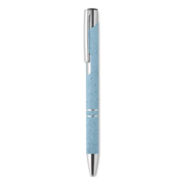 BERN PECAS Wheat-Straw/ABS push type pen Blue