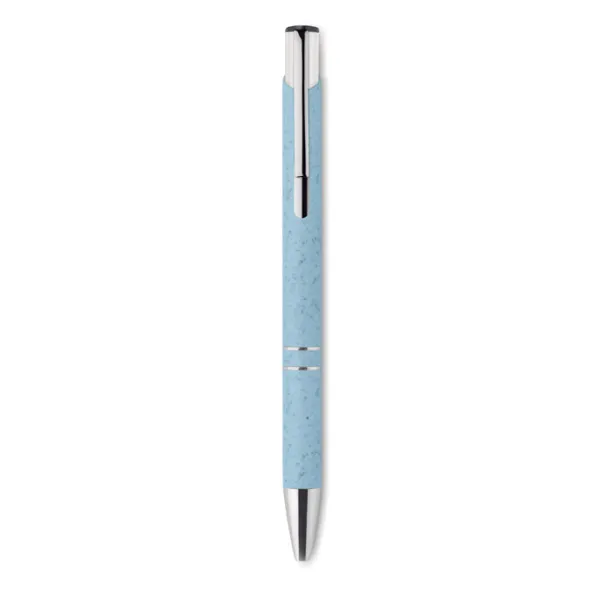 BERN PECAS Wheat-Straw/ABS push type pen Blue