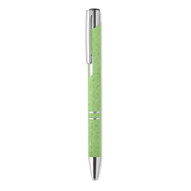 BERN PECAS Wheat-Straw/ABS push type pen Green