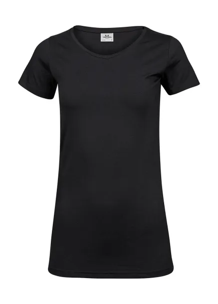  Ladies Stretch Tee Extra Long - Tee Jays Black