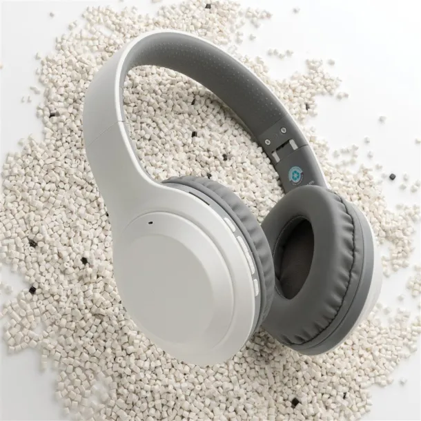  RCS standard recycled plastic headphone - XD Collection White 