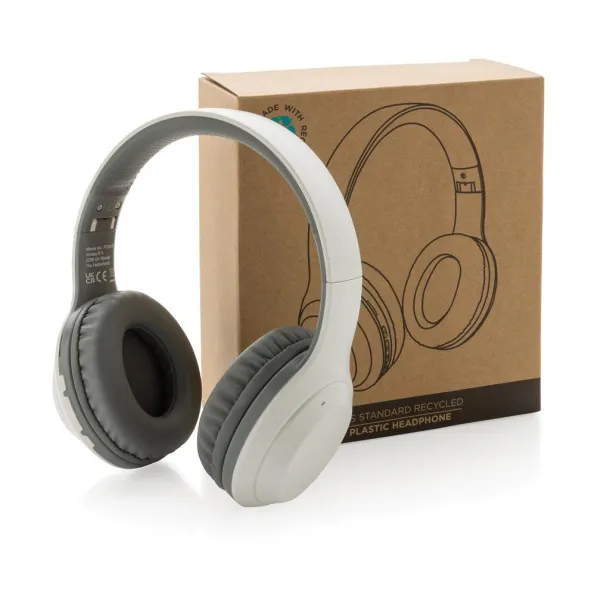  RCS standard recycled plastic headphone - XD Collection White 