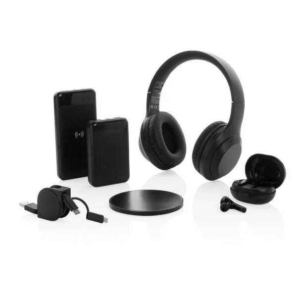  RCS standard recycled plastic headphone - XD Collection Black 