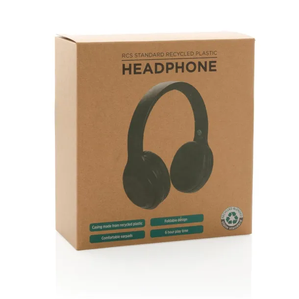  RCS standard recycled plastic headphone - XD Collection Black 