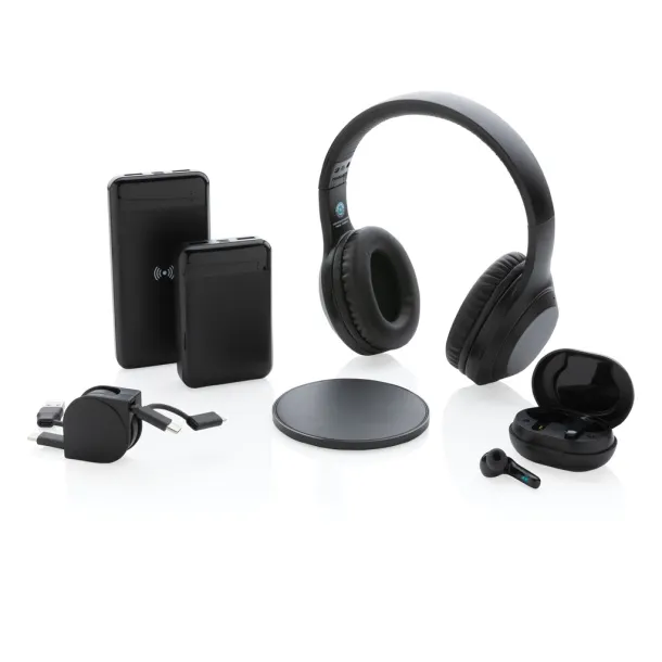  RCS standard recycled plastic headphone - XD Collection Black 