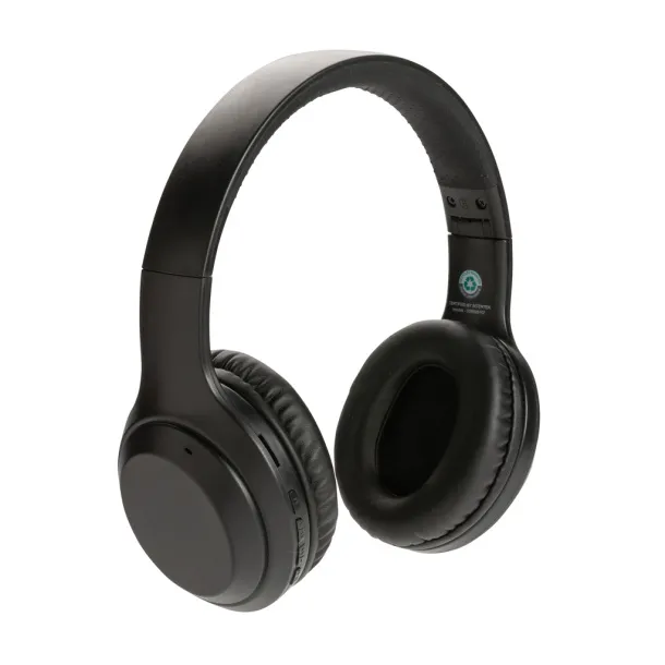  RCS standard recycled plastic headphone - XD Collection Black 