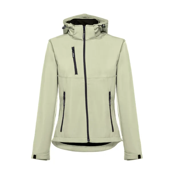 ZAGREB WOMEN Women's softshell with removable hood Pastel green