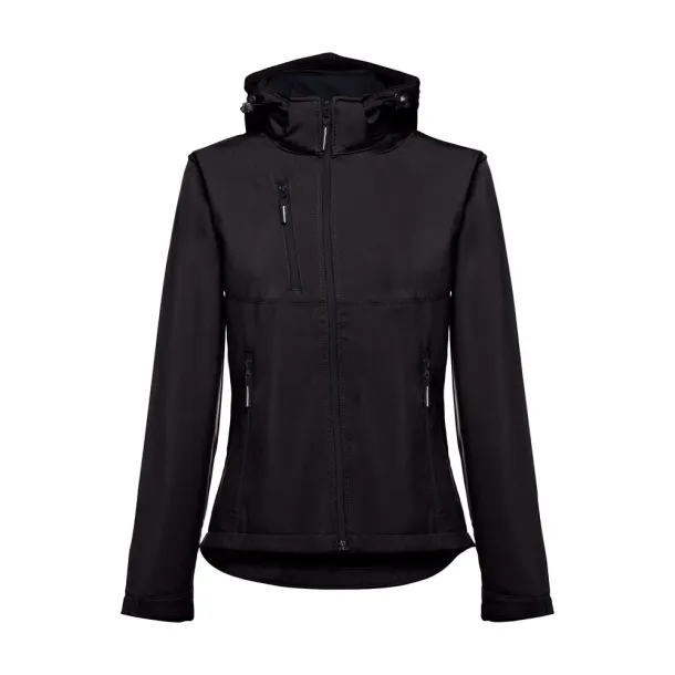 ZAGREB WOMEN Women's softshell with removable hood Black