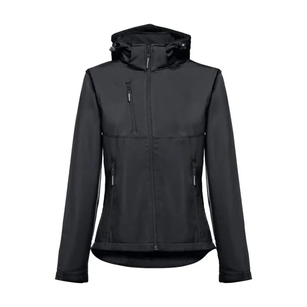 ZAGREB WOMEN Women's softshell with removable hood Black